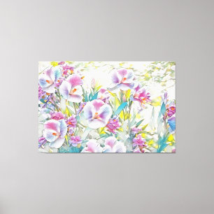 *~* Farbige Blume TV2 Stretched Canvas Print Leinwanddruck