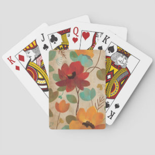 Farbige Blume und Buds Spielkarten