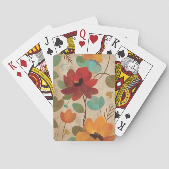 Farbige Blume und Buds Spielkarten (Rückseite)