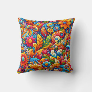Farbige Blume und Designs Kissen