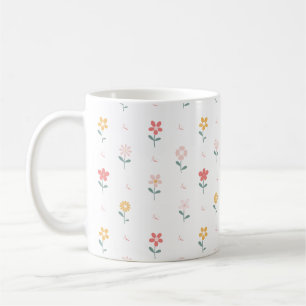 Farbige Blume und Schmetterlingsmuster Kaffeetasse