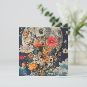 Farbige Blume unter Vollmond