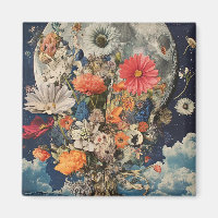 Farbige Blume unter Vollmond