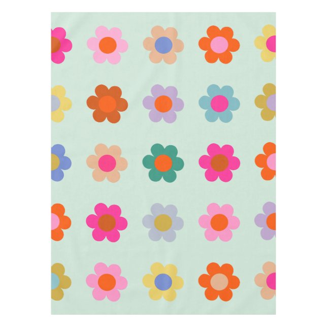 Farbige Blume Vintag Tischdecke (Vorderseite)