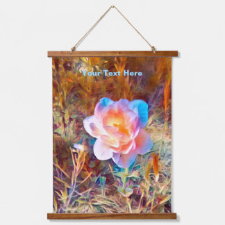 Farbige Blume Wandteppich Mit Holzrahmen