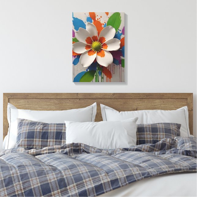 Farbige Blume Weitblick Leinwanddruck (Insitu (Schlafzimmer))
