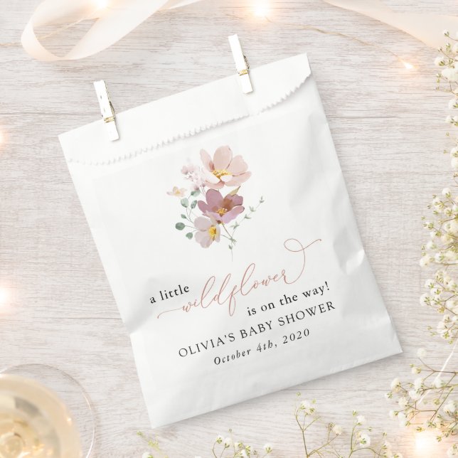 Farbige Blume, Wildblumen, Boho, Babydusche Geschenktütchen (Ausgeschnitten)