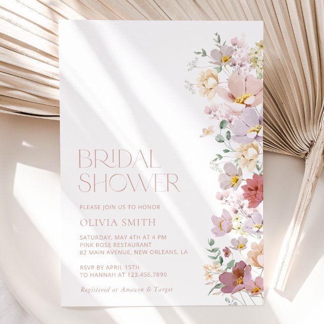 Farbige Blume, Wildblumen, Boho, Brautparty Einladung (Von Creator hochgeladen)