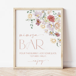 Farbige Blume, Wildblumen, Boho, Mimosa Bar Poster