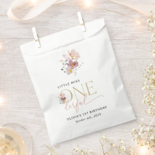 Farbige Blume, Wildblumen, erster Geburtstag Geschenktütchen