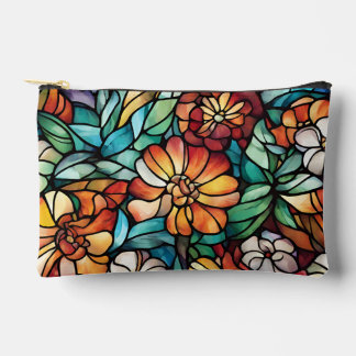 Farbige Blumen-Accessoire-Tasche aus Buntglas Zubehörtasche