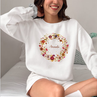 Farbige Blumen-Blüten-Pressed-Kreis-Kunst Sweatshirt