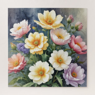 Farbige Blumen Elegante Aquarellmalerei