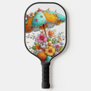 FARBIGE BLUMEN HAWAIISCHES THEMENSCHIRM & BLUMEN PICKLEBALL SCHLÄGER
