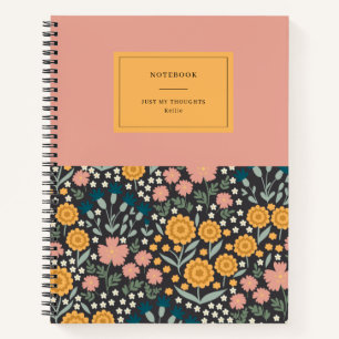 Farbige Blumen Pink Orange Meine Gedanken Notizbuc Notizbuch