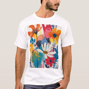 Farbige Blumen T-Shirt
