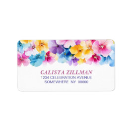 Farbige Blumenadresse Adressaufkleber