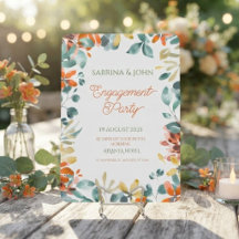 Farbige Blumenaquarell-Hochzeitsfeier