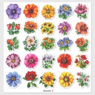 Farbige Blumenkollektion Aufkleber