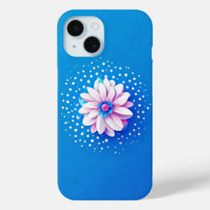 Farbige Blumenkomposition auf blauem Hintergrund Case-Mate iPhone Hülle