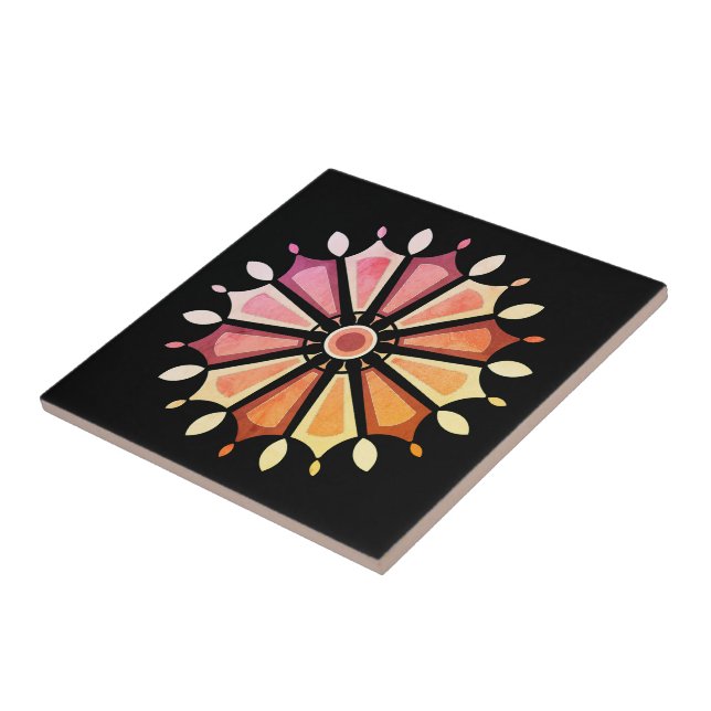 FARBIGE BLUMENKUNST GESCHENK TOCHTER MUTTER CHEFIN FLIESE (Seite)