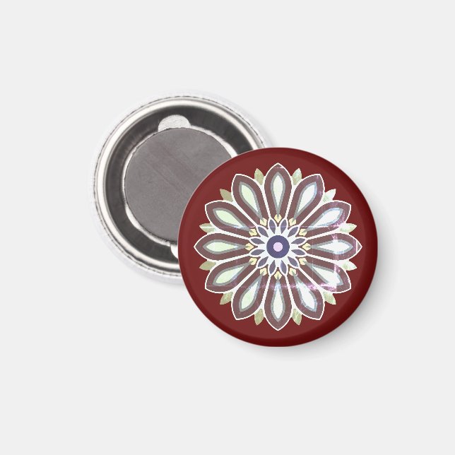 FARBIGE BLUMENKUNST GESCHENK TOCHTER MUTTER CHEFIN MAGNET (Vorderseite/Rückseite)