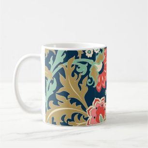 Farbige Blumenmuster im Volkskunststil: Handgezeic Kaffeetasse
