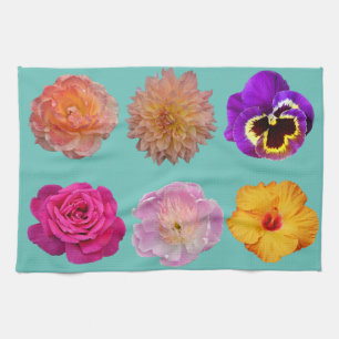 Farbige Blumenschrift Geschirrtuch