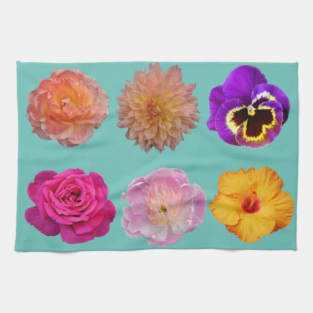 Farbige Blumenschrift Geschirrtuch (Horizontal)