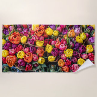 Farbige Blumenstrauß-Blumen-Fotografie-Strandtuch Strandtuch