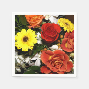 Farbige Blumenstrauß-Fotografie Serviette