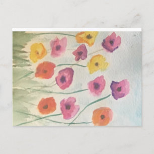 Farbige Blüten Postkarte 1