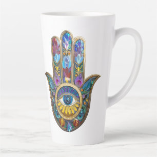 Farbige Blütenblätter Hamsa Saphir Drittes Auge Milchtasse