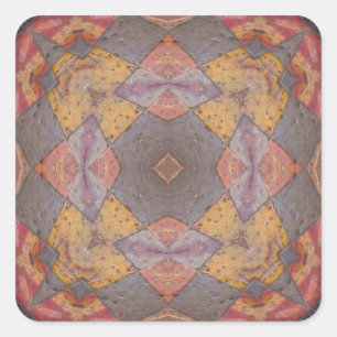 Farbige Bodenfliesen Kaleidoskop 8 Quadratischer Aufkleber