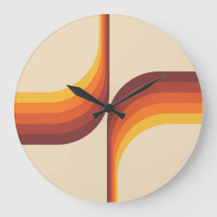 Farbige Bögen im Retro-Stil Große Wanduhr