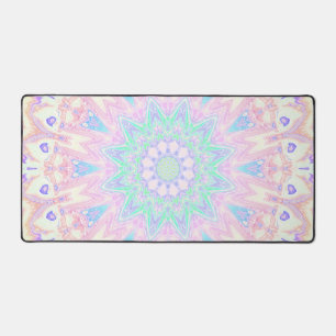 Farbige Bohemian-Trippy-Helle-Pastell-Mandala Schreibtischunterlage