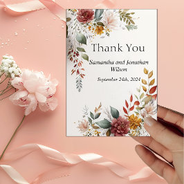 Farbige Bohemische Blüte Vielen Dank Karte