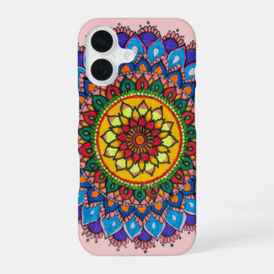 Farbige bohemische Mandala-Blume  iPhone 16 Hülle
