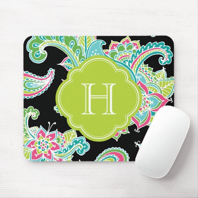 Farbige Bohemische Paisley Monogram Mousepad (Mit Mouse)