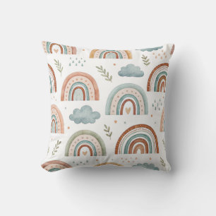 Farbige Boho-Aquarell-Regenbögen Modernes Kinderzi Kissen