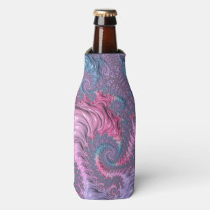 Farbige Boho-Hippie-Groovy-Trippy-Pastell-Fraktal Flaschenkühler