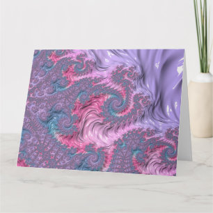 Farbige Boho-Hippie-Groovy-Trippy-Pastell-Fraktal Karte