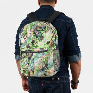 Farbige Boho-Pastell-Fraktal-Marmor-Abstrakte Kuns Bedruckter Rucksack