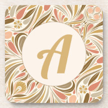 Farbige Boho-Printwerbung mit Retro-Monogramm