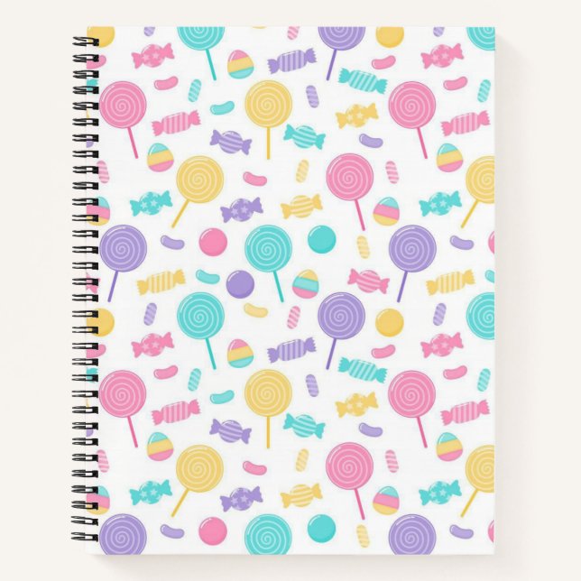 Farbige Bonbons Notizbuch (Vorderseite)
