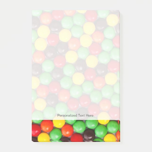 Farbige Bonbons Post-it Klebezettel (Vorderseite)