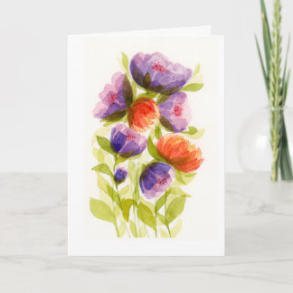 Farbige botanische Aquarellkunst Karte