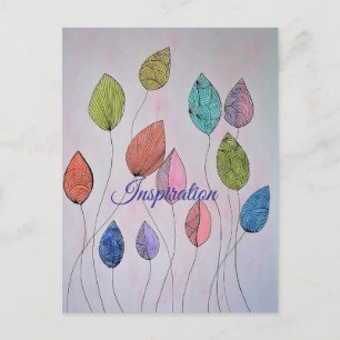 Farbige botanische Blätter Postkarte