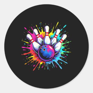 Farbige Bowling Game Day Bowling Niedlich Colorspl Runder Aufkleber