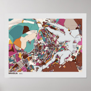 Farbige Brasilia-Karte Poster
